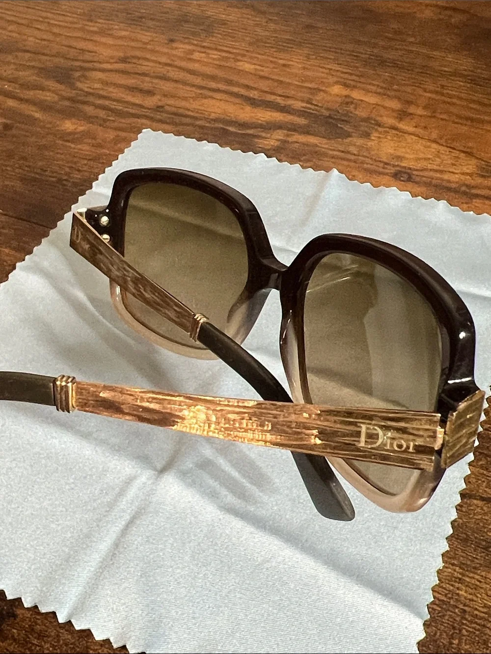 Dior Black Sunglasses with Gold Temples